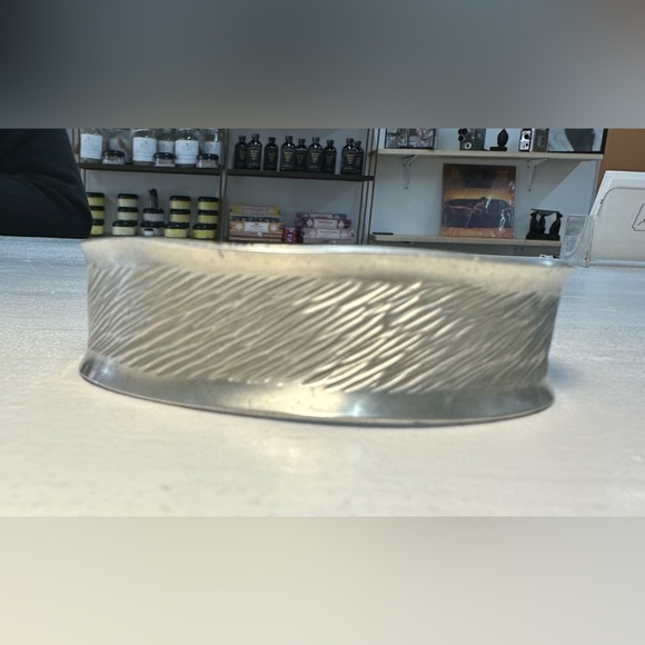 Vintage Designer Jorgen Jensen Pewter Denmark Cuff Bangle Bracelet - Picture 3 of 13